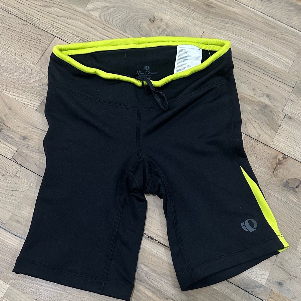 Pearl Izumi Black and Neon Yellow Cycling Shorts